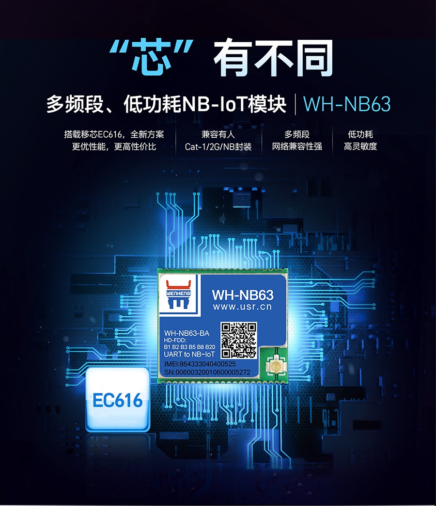 nbiot？閨低功耗多频段|搭载EC616|兼容有人Cat-1